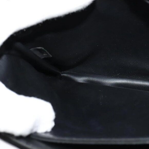 BALLY Quilted Chain Shoulder Bag Leather Black Gold Auth kk478 - Picture 11 of 16